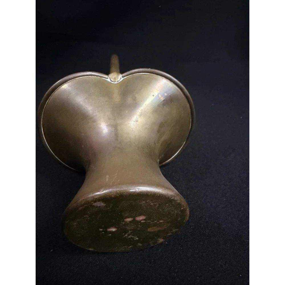 Vintage Solid Brass Flower Basket Vase Mid-Century Modern‎ Decorative MCM Handle